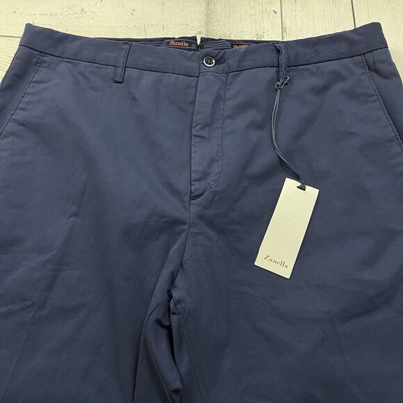 Zanella Noah Men's W36 x L36 Blue Stretch Flat Front Khaki Chino Pants NWT - Picture 5 of 11